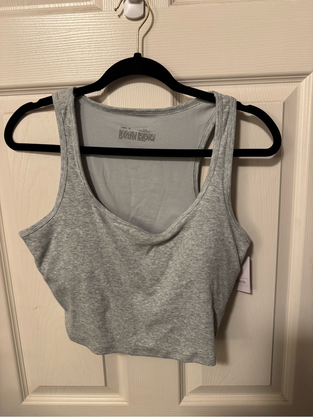 Auden Light Gray Ribbed Scoop Crop Tank